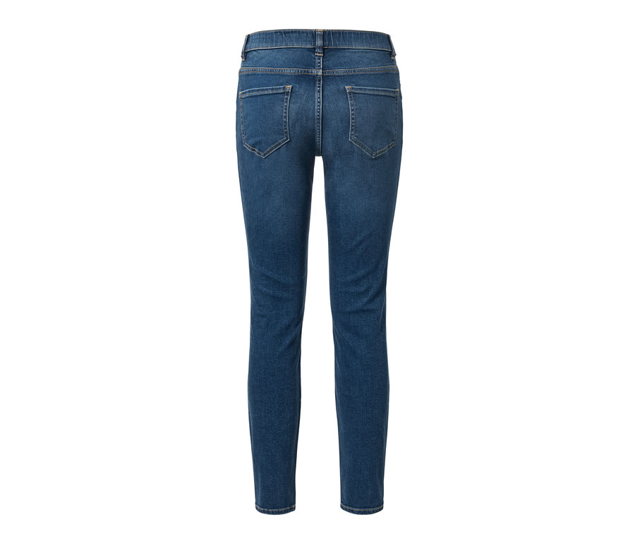 Rückansicht der blauen Treggings »Fit Nelly«.