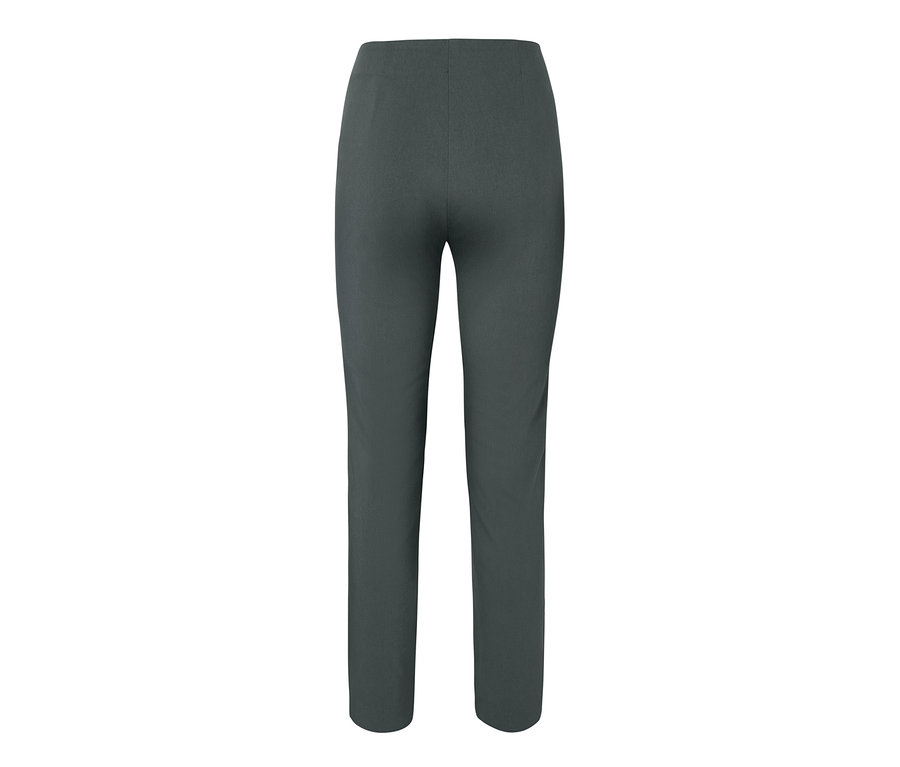 Dunkelgrüne Stretchhose.