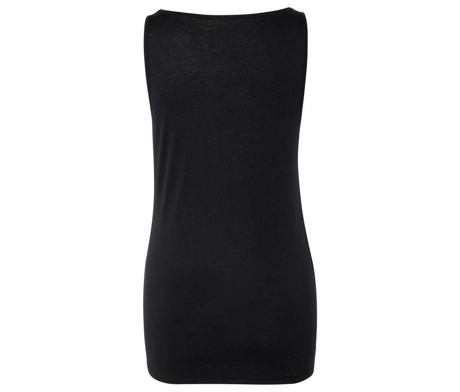 Rückansicht eines schwarzen Tanktops.