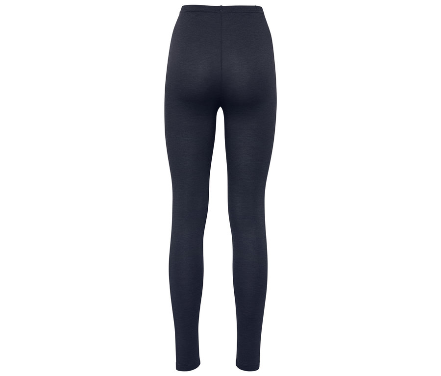 Rückansicht einer dunkelblauen Leggings.