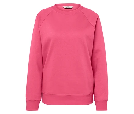 Rosa Langarm-Sweatshirt auf weißem Hintergrund.