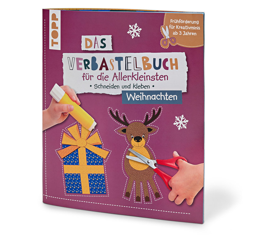 Nahaufnahme des Buchs »Das Verbastelbuch für die Allerkleinsten – Weihnachten«.