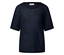 Blaues Kurzarm-T-Shirt mit Rundhalsausschnitt.