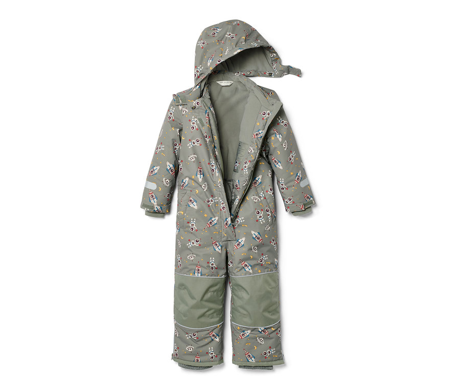 Kinder-Schneeanzug mit Weltraummotiv.