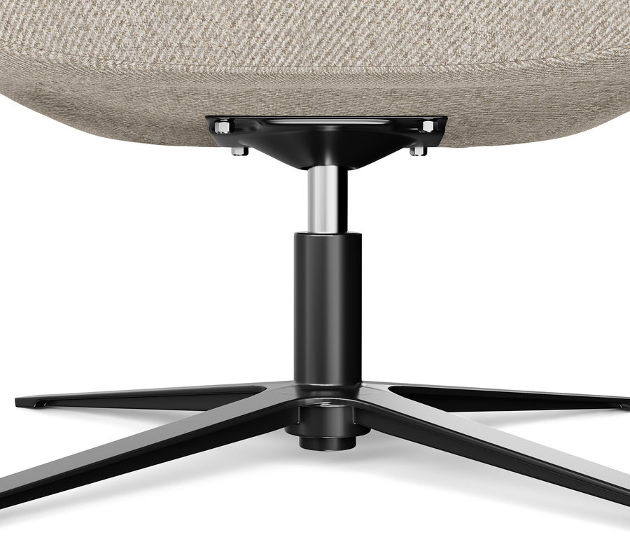 Detailansicht eines Sessels mit Drehfunktion.