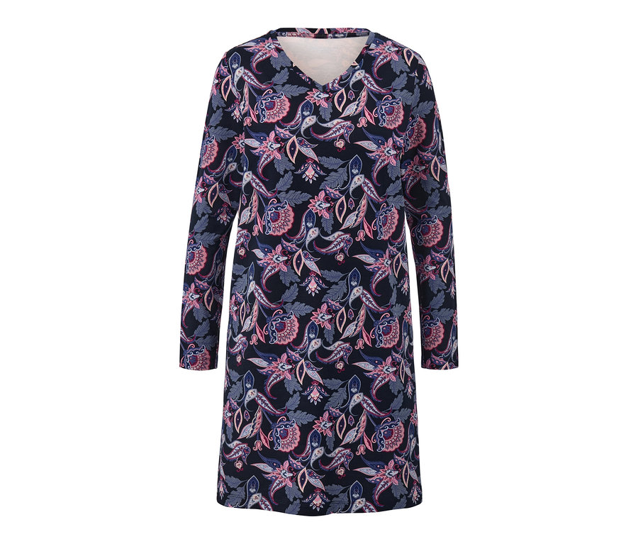 Langärmeliges Nachthemd mit Paisley-Muster.