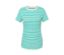 Gestreiftes, aqua-weißes Basic-T-Shirt.