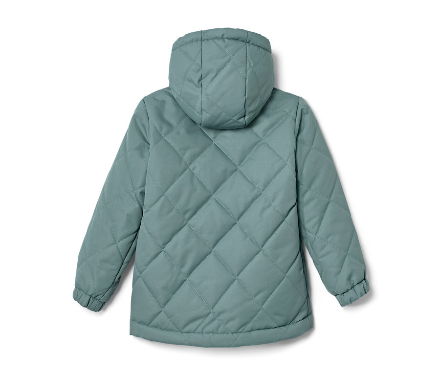 Rückseite einer Kleinkind-Steppjacke.