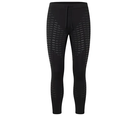 Schwarze Leggings mit geometrischem Muster.