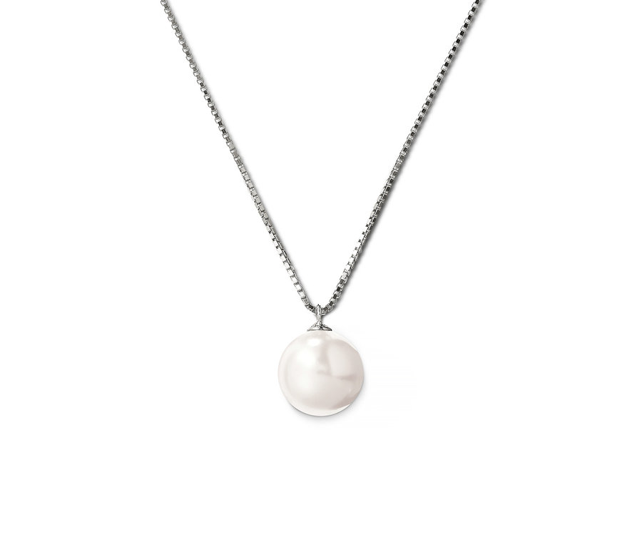 Kette aus 925 Silber mit großer Muschelkernperle.