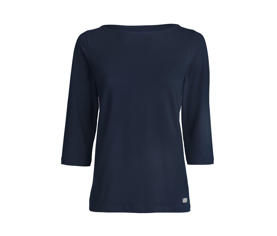 Ein marineblaues Shirt mit 3/4-Arm.