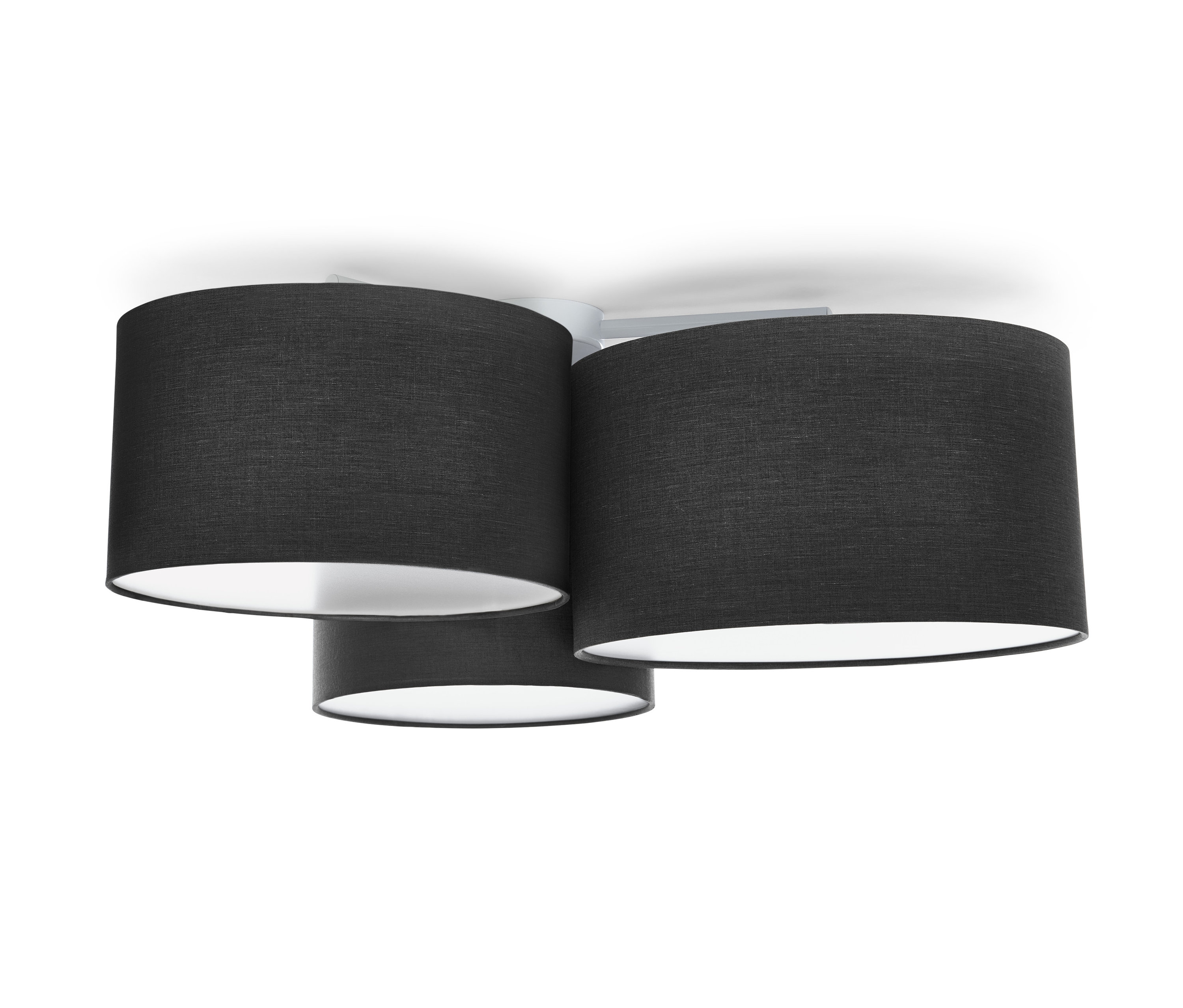 Deckenleuchte mit Textilschirm, 3-flammig.