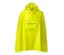 Gelber Regenponcho mit Kapuze und Tasche.