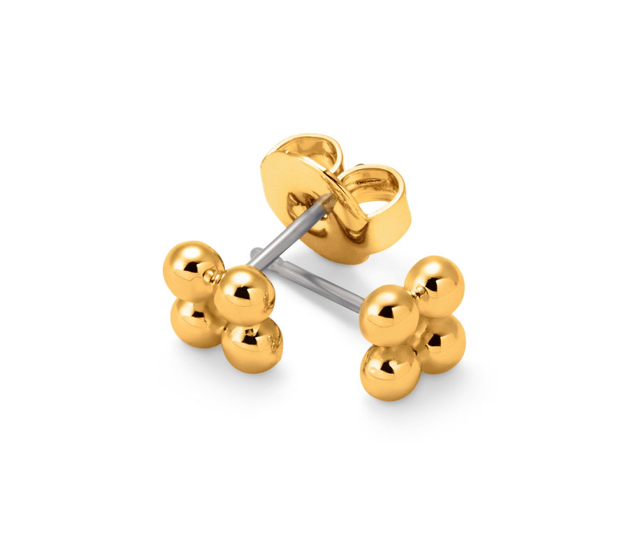 Detailansicht von goldenem Ear Party Ohrschmuck 3er-Set.