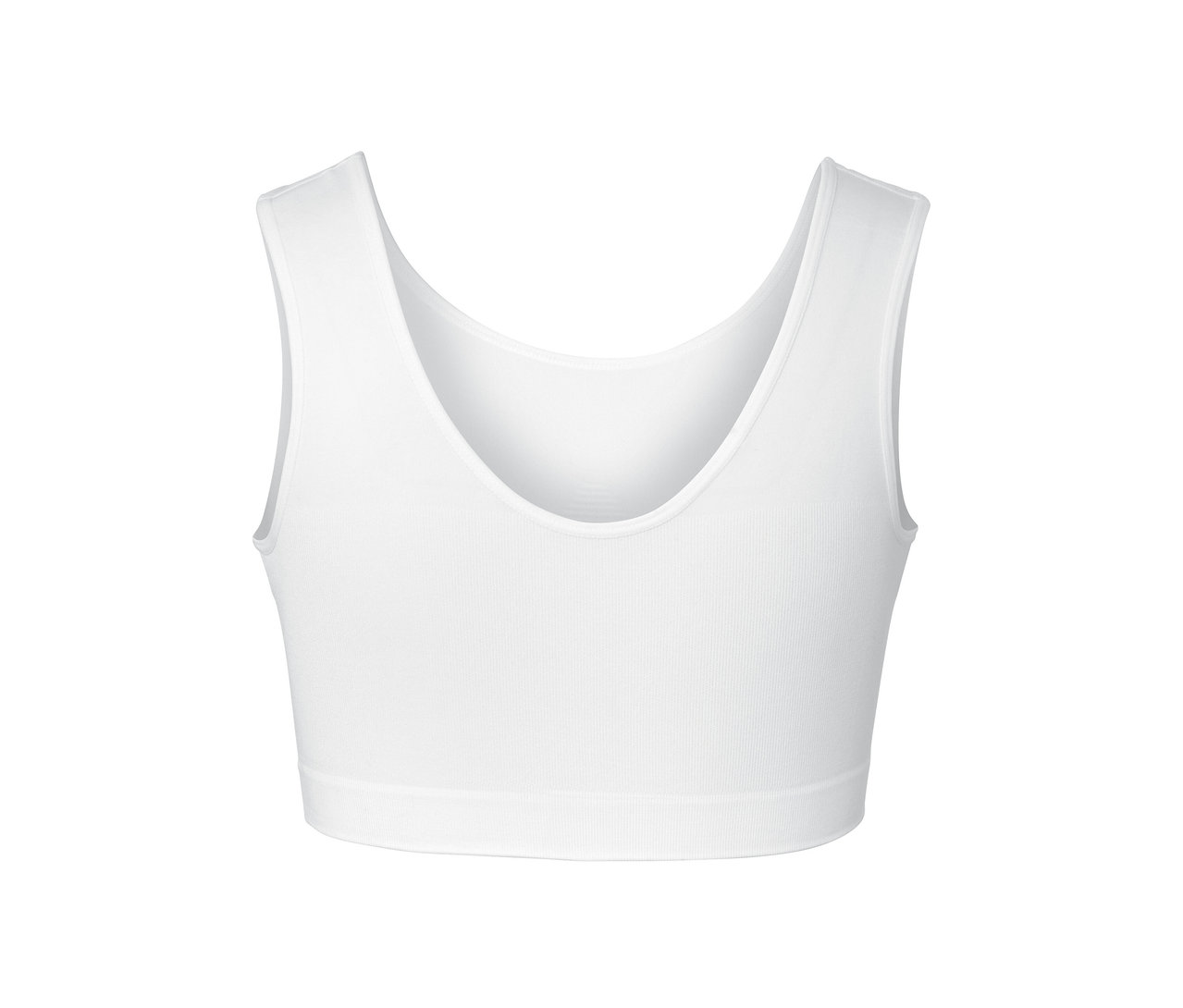 Detailaufnahme eines weißen Seamless-Bustiers.