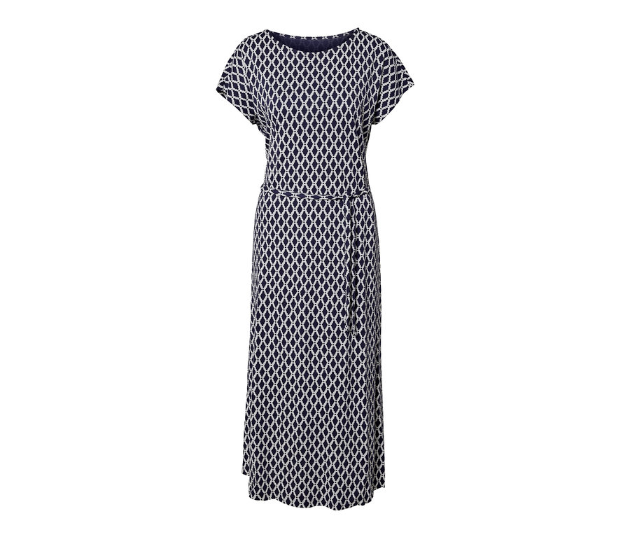 Ein bedrucktes Jerseykleid.