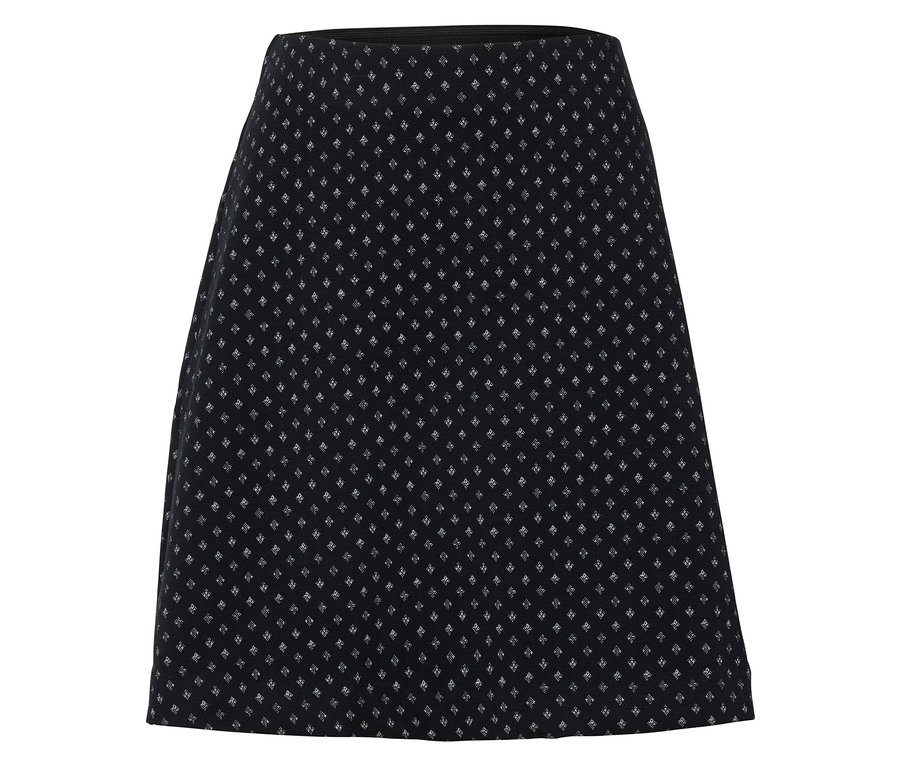 Schwarzer Rock mit kleinem weißen Muster.