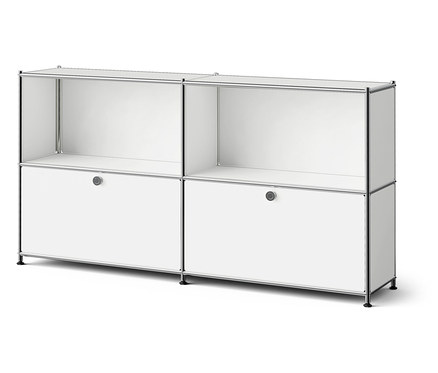 Metall-Sideboard »CN3 Slim Line« mit 2 versetzbaren Klappenfächern, weiss