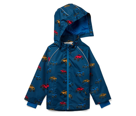 Kinder-Thermo-Regenjacke mit Fleecefutter, Monstertruck
