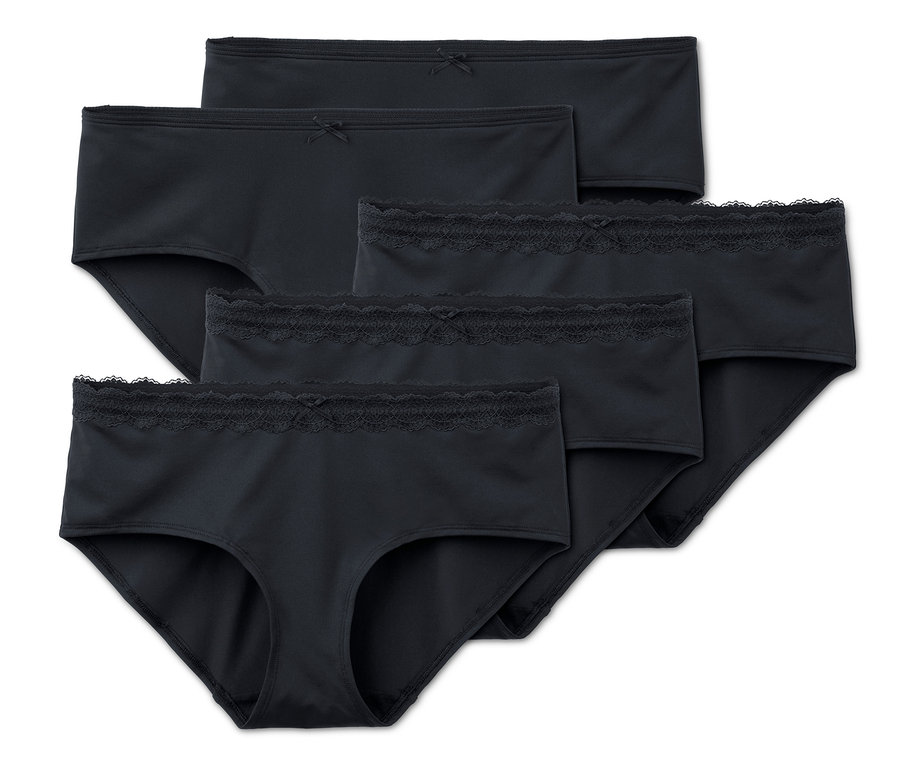 Fünf schwarze Pantys.