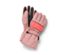 Zwei rosa Winterhandschuhe.