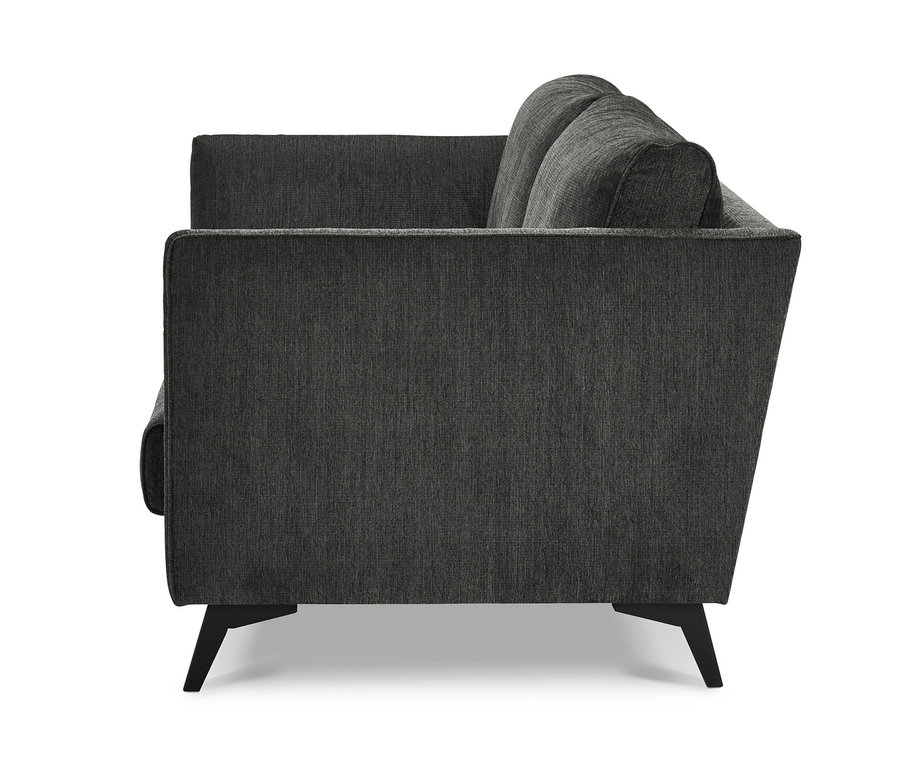 Seitenansicht eines 3-Sitzer-Sofas, anthrazit.