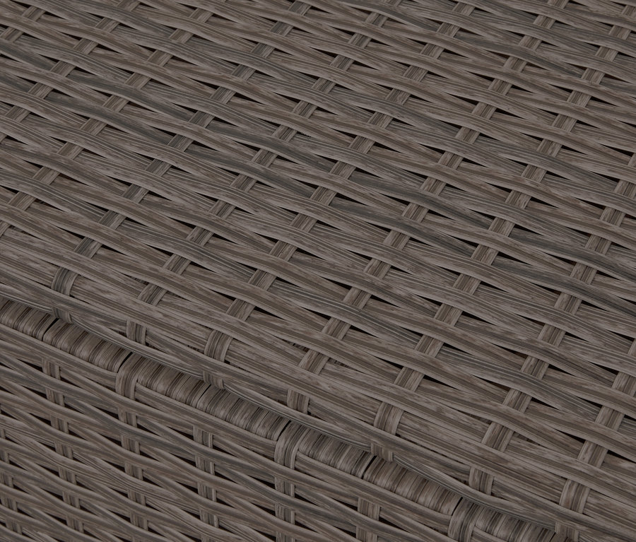 Nahaufnahme der Flechtstruktur des Auszieh-Schlafsofas »Thore« mit Stauraum.