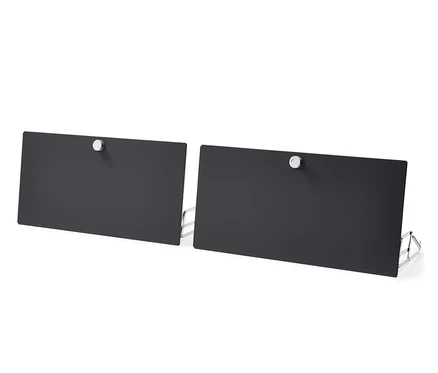 Zwei schwarze Klappenergänzungs-Sets Metall »CN3«.