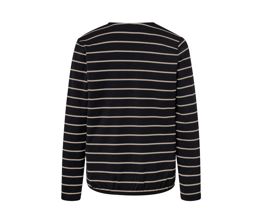 Rückansicht des gestreiften Blusenshirts aus Modal-Mix.