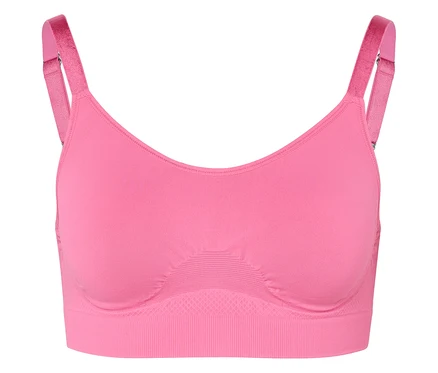 Pinkfarbener Sport-BH mit verstellbaren Trägern.