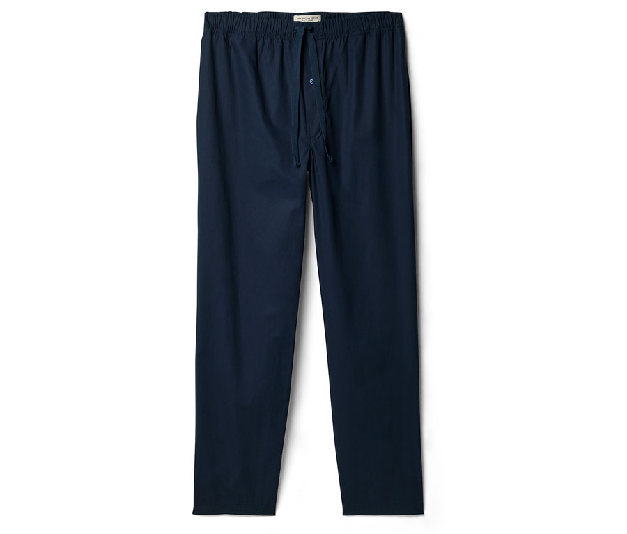 Marineblaue Pyjamahose mit Kordelzug und Knopfverschluss.