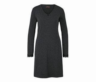 Grau meliert<br>Spitze und Wäscheschleife schwarz