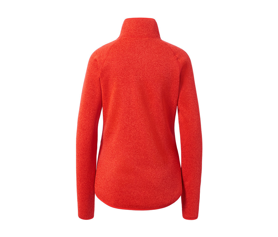 Rückansicht einer Strickfleece-Jacke.