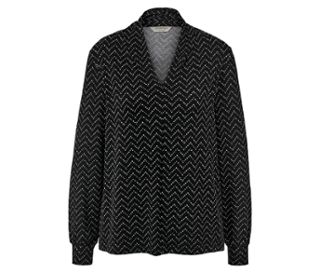 Schwarz mit cremeweißem Alloverprint