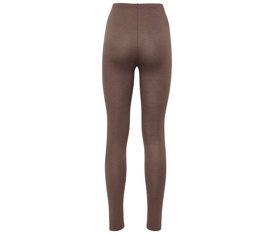 Rückansicht von braunen Leggings.