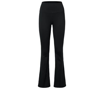 Schwarze Leggings mit Schlag.