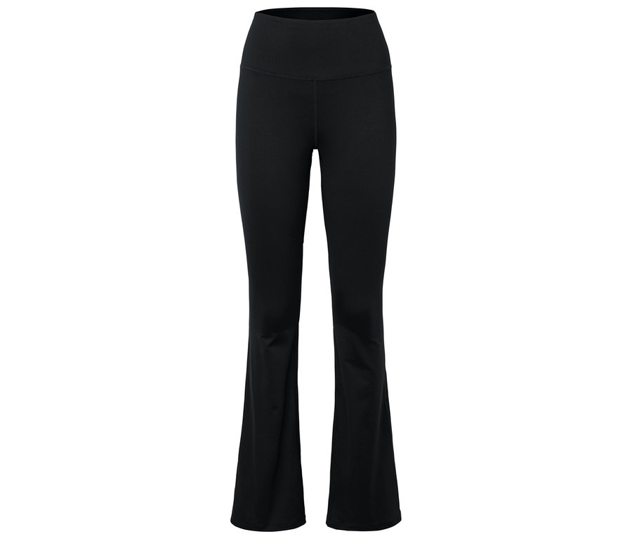 Schwarze Leggings mit Schlag.
