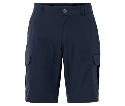 Marineblaue Cargoshorts mit Knopfverschluss.