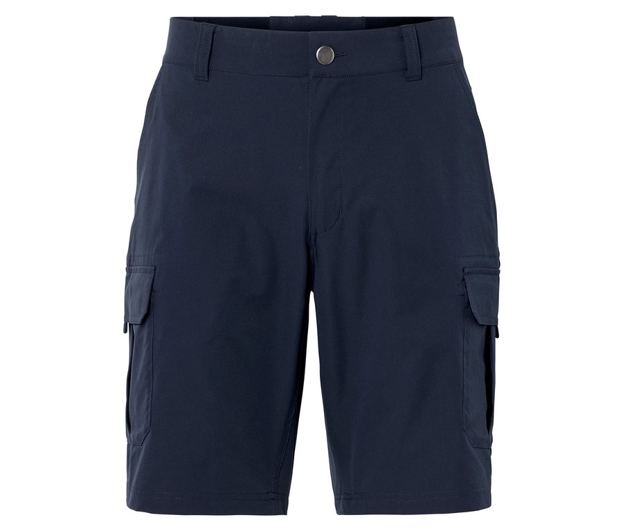 Marineblaue Cargoshorts mit Knopfverschluss.