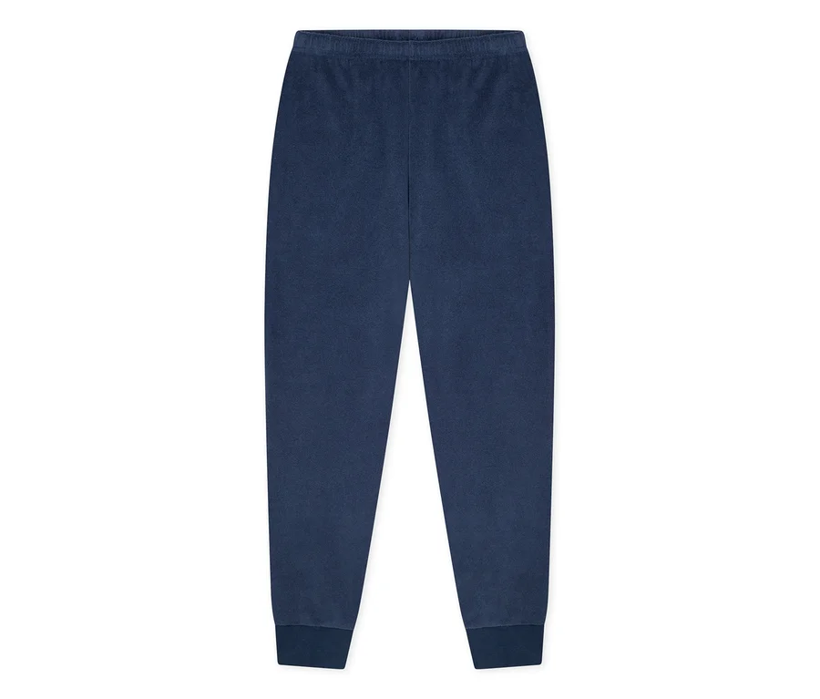 Dunkelblaue SCHIESSER Kinder-Pyjamahose mit Bündchen.