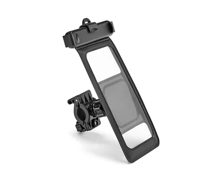 Schwarze Fahrrad-Smartphone-Halterung.
