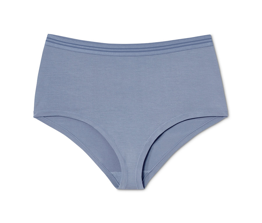 Ein einzelner blauer Highwaist-Slip.