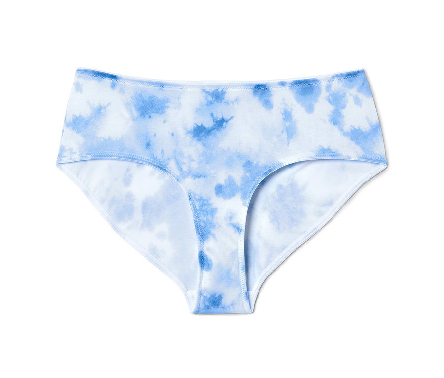 Ein einzelner Mini-Slip mit Batik-Print.