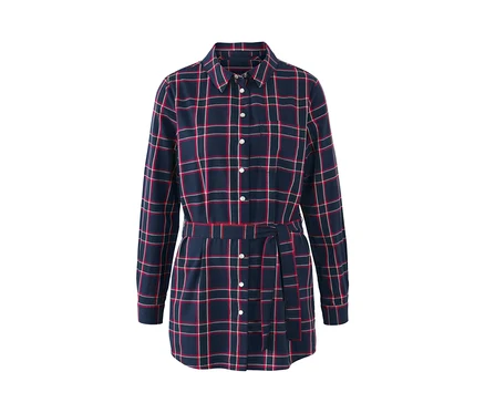 Karierte Longbluse aus Baumwoll-Flanell.