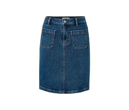 Blauer Jeansrock.