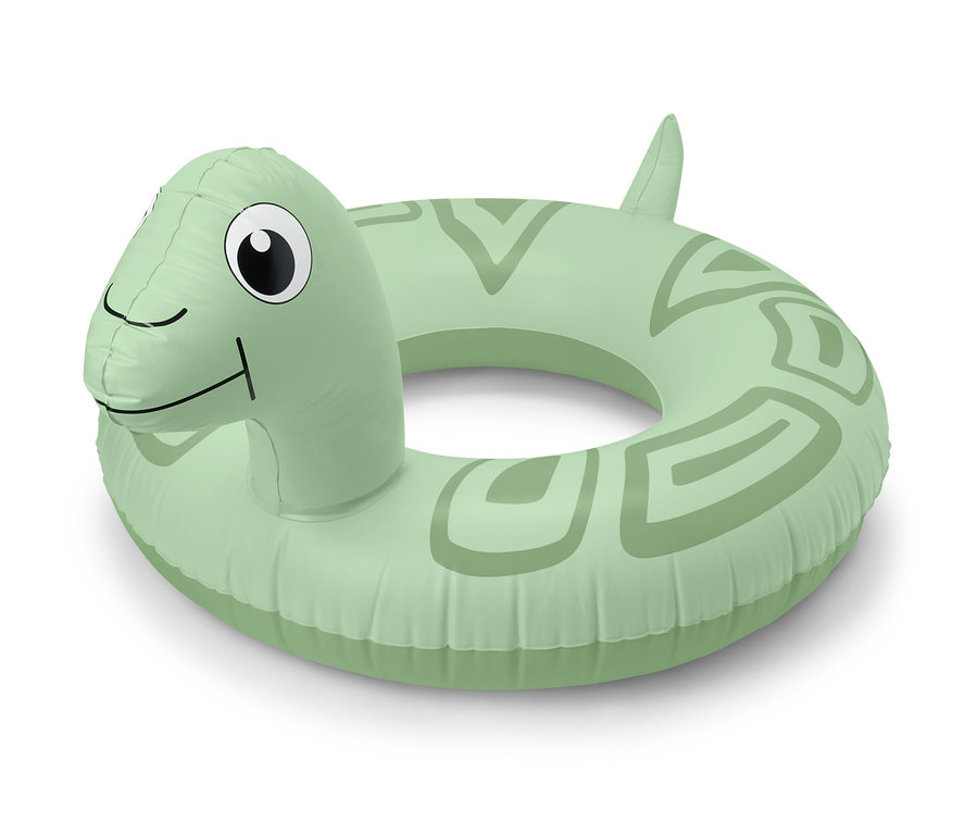 Grüner Schwimmring »Schildkröte« auf weißem Hintergrund.