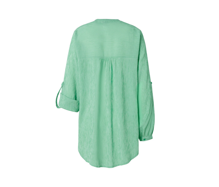 Rückansicht der gestreiften Longtunika in Grün.