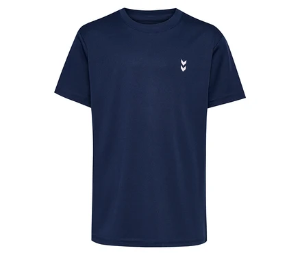 Dunkelblaues HUMMEL HMLJR pulse Training-T-Shirt.