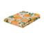 Zusammengelegte abwischbare Tischdecke, ca. 90 x 90 cm, orange.
