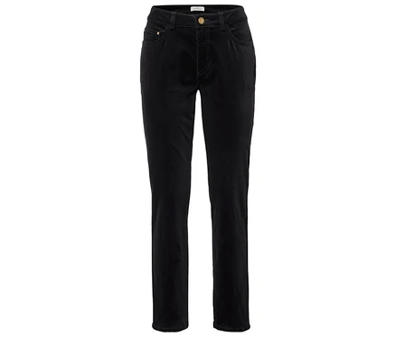 Schwarze Samthose.